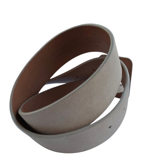 Nordstrom Faux Suede Belt Light Sand Cream Gold Buckle Sz S Minimalist Chic - Picture 4 of 6